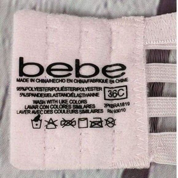 NWT Bebe Logo Pink Mesh-Band Underwire Push-Up Bra - Picture 8 of 11